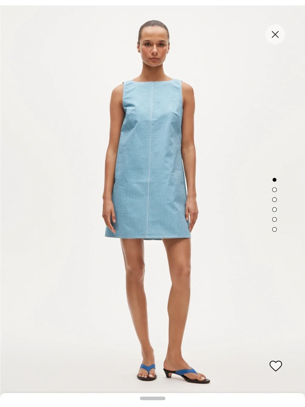 Light Blue Gingham Shift Dress